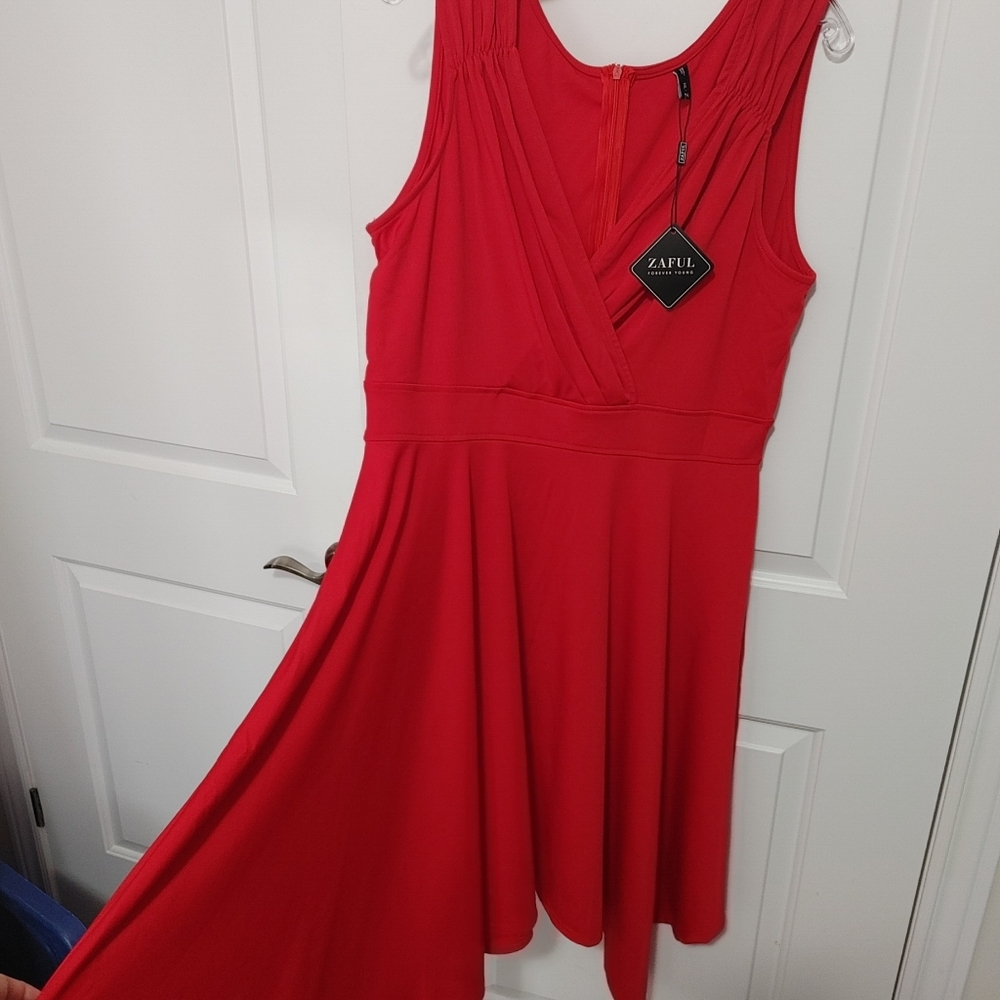 V neck red dress plus size 2xl